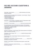 GCU BIO 182 EXAM 2 QUESTIONS & ANSWERS
