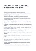 GCU BIO-182 EXAM I QUESTIONS WITH CORRECT ANSWERS