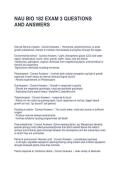 NAU BIO 182 EXAM 3 QUESTIONS AND ANSWERS