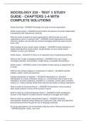SOCIOLOGY 210 - TEST 1 STUDY GUIDE - CHAPTERS 1-4 WITH COMPLETE SOLUTIONS