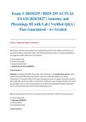 Exam 3&colon; BIOS255 &sol; BIOS 255 ACTUAL EXAM 2026&sol;2027 &vert; Anatomy and Physiology III with Lab &vert; Verified Q&A &vert; Pass Guaranteed - A&plus; Graded