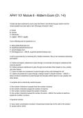 APHY 101 Module 8 &ndash; Midterm Exam &lpar;Chapters 1&ndash;6&rpar;&comma; Anatomy and Physiology Review and Practice Assessment
