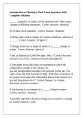 Introduction to Chemistry Final Exam Questions With Complete Solutions