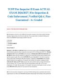 TCFP Fire Inspector II Exam ACTUAL EXAM 2026&sol;2027 &vert; Fire Inspection & Code Enforcement &vert; Verified Q&A &vert; Pass Guaranteed - A&plus; Graded
