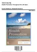 Test Bank Health Promotion Throughout the Life Span 10th Edition Edelman Health Promotion Prevention Questions Answers PDF Download&NewLine;&NewLine;