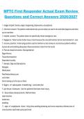 MPTC First Responder Actual Exam Review Questions and Correct Answers 2026&sol;2027