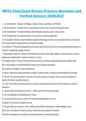 MPTC Final Exam Review Practice Questions and Verified Answers 2026&sol;2027