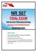 NR 507 Advanced Pathophysiology Final Exam 2026 &vert; Questions & Verified Answers &lpar;Chamberlain&rpar; A&plus;