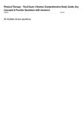 Physical Therapy &ndash; Final Exam 1 Review &lpar;Comprehensive Study Guide&comma; Key Concepts & Practice Questions with Answers&rpar;
