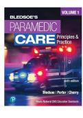 TEST BANK FOR Paramedic Care&colon; Principles & Practice&comma; Volume 1 6th Edition by Bryan Bledsoe&comma; Robert Porter&comma; Richard Cherry ISBN&colon; 978-0136895299 COMPLETE GUIDE ALL CHAPTERS COVERED 100&percnt; VERIFIED A&plus; GRADE ASSURED&excl;&excl;&excl;&excl;NEW LATEST UPDATE&excl;&excl;&excl;&excl;&excl;