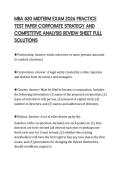 MBA 620 MIDTERM EXAM 2026 PRACTICE &NewLine;TEST PAPER CORPORATE STRATEGY AND &NewLine;COMPETITIVE ANALYSIS REVIEW SHEET FULL &NewLine;SOLUTIONS