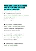 MCV4U UNIT 4 PRACTICE TEST 2026 &NewLine;CALCULUS VECTORS QUESTIONS &NewLine;SOLUTIONS GRADED A&plus; 