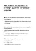 MDC 3 CERTIFICATION SCRIPT 2026 &NewLine;COMPLETE QUESTIONS AND CORRECT &NewLine;ANSWERS 