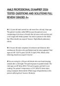 AMLS PROFESSIONAL EXAMPREP 2026&NewLine;TESTED QUESTIONS AND SOLUTIONS FULL&NewLine;REVIEW GRADED A&plus;