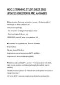 MDC 3 TRAINING STUDY SHEET 2026 &NewLine;UPDATED QUESTIONS AND ANSWERS 