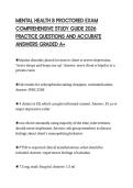 MENTAL HEALTH B PROCTORED EXAM &NewLine;COMPREHENSIVE STUDY GUIDE 2026 &NewLine;PRACTICE QUESTIONS AND ACCURATE &NewLine;ANSWERS GRADED A&plus; 