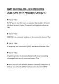 ANAT 260 FINAL FULL SOLUTION 2026&NewLine;QUESTIONS WITH ANSWERS GRADED A&plus;