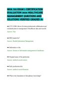 MHA 705 EXAM 5 CERTIFICATION &NewLine;EVALUATION 2026 HEALTHCARE &NewLine;MANAGEMENT QUESTIONS AND &NewLine;SOLUTIONS VERIFIED GRADED A&plus; 