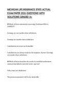 MICHIGAN LIFE INSURANCE STATE ACTUAL &NewLine;EXAM PAPER 2026 QUESTIONS WITH &NewLine;SOLUTIONS GRADED A&plus;