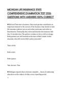 MICHIGAN LIFE INSURANCE STATE &NewLine;COMPREHENSIVE EXAMINATION TEST 2026 &NewLine;QUESTIONS WITH ANSWERS 100&percnt; CORRECT