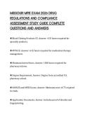 MISSOURI MPJE EXAM 2026 DRUG &NewLine;REGULATIONS AND COMPLIANCE &NewLine;ASSESSMENT STUDY GUIDE COMPLETE &NewLine;QUESTIONS AND ANSWERS