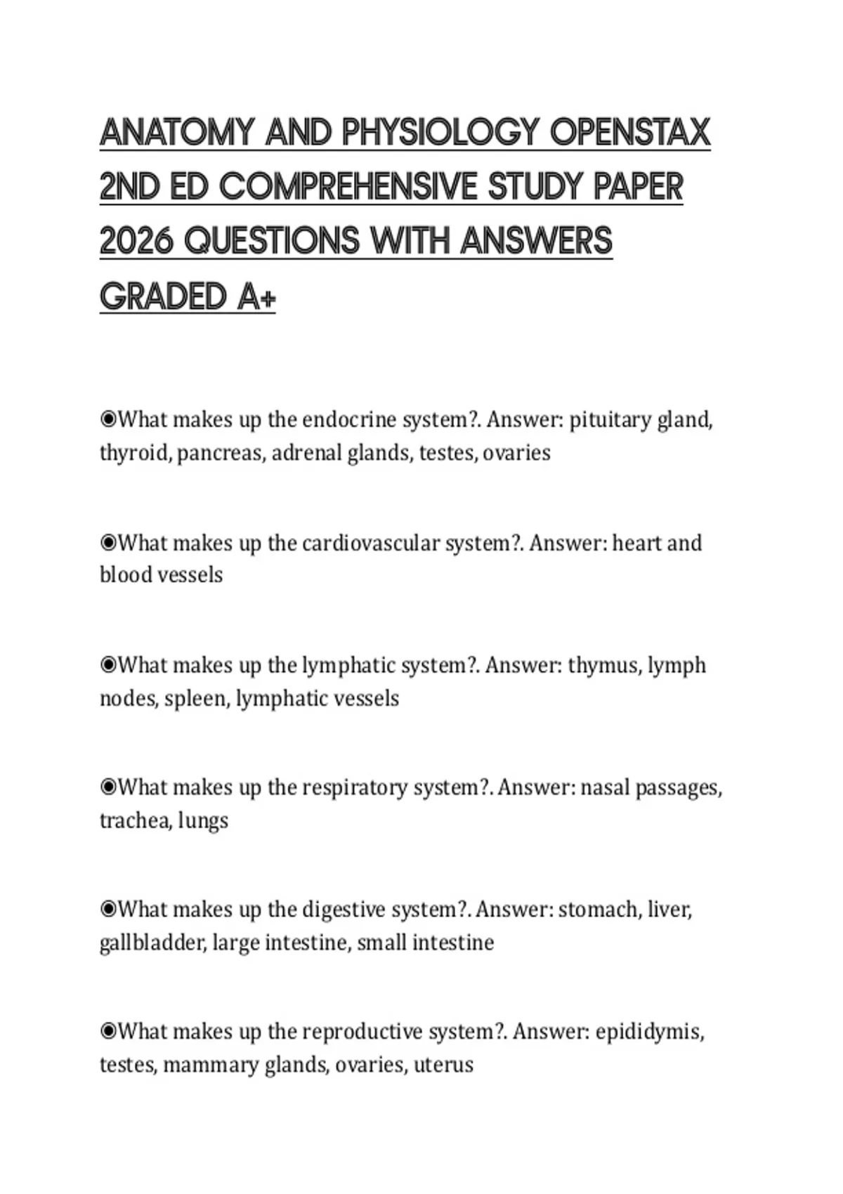 ANATOMY AND PHYSIOLOGY OPENSTAX 2ND ED COMPREHENSIVE STUDY PAPER 2026 ...