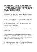 MISSOURI MPJE EXAM 2026 QUESTION BANK &NewLine;CONTROLLED SUBSTANCES MODULE SOLVED &NewLine;ITEMS AND RESPONSE KEY 