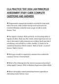 CLA PRACTICE TEST 2026 LAW PRINCIPLES&NewLine;ASSESSMENT STUDY GUIDE COMPLETE&NewLine;QUESTIONS AND ANSWERS&NewLine;