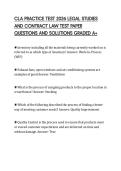 CLA PRACTICE TEST 2026 LEGAL STUDIES&NewLine;AND CONTRACT LAW TEST PAPER&NewLine;QUESTIONS AND SOLUTIONS GRADED A&plus;