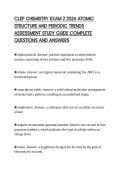 CLEP CHEMISTRY EXAM 2 2026 ATOMIC&NewLine;STRUCTURE AND PERIODIC TRENDS&NewLine;ASSESSMENT STUDY GUIDE COMPLETE&NewLine;QUESTIONS AND ANSWERS&NewLine;