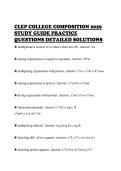 CLEP COLLEGE COMPOSITION 2026&NewLine;STUDY GUIDE PRACTICE&NewLine;QUESTIONS DETAILED SOLUTIONS