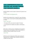 CLETS COMPREHENSIVE EXAM 2026&NewLine;QUESTIONS AND ANSWERS PREMIUM&NewLine;STUDY RESOURCE GRADED A&plus;