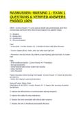 RASMUSSEN- NURSING 1 - EXAM 1 QUESTIONS & VERIFIED ANSWERS PASSED 100&percnt;&NewLine;&NewLine;