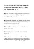 CLG 0010 EXAM PROFESSIONAL EXAMPREP&NewLine;2026 TESTED QUESTIONS AND SOLUTIONS&NewLine;FULL REVIEW GRADED A&plus;
