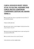 CLINICAL KNOWLEDGE NEWEST VERSION&NewLine;ACTUAL 140 2026 FINAL ASSESSMENT PAPER&NewLine;CLINICAL PRACTICE COMPETENCIES&NewLine;COMPREHENSIVE QUESTIONS AND ANSWERS&NewLine;VERIFIED A