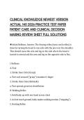 CLINICAL KNOWLEDGE NEWEST VERSION&NewLine;ACTUAL 140 2026 PRACTICE TEST PAPER&NewLine;PATIENT CARE AND CLINICAL DECISION&NewLine;MAKING REVIEW SHEET FULL SOLUTIONS&NewLine;