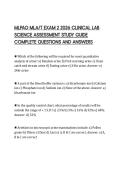 MLPAO MLA&sol;T EXAM 2 2026 CLINICAL LAB &NewLine;SCIENCE ASSESSMENT STUDY GUIDE &NewLine;COMPLETE QUESTIONS AND ANSWERS