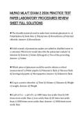 MLPAO MLA&sol;T EXAM 2 2026 PRACTICE TEST &NewLine;PAPER LABORATORY PROCEDURES REVIEW &NewLine;SHEET FULL SOLUTIONS &NewLine;
