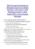 HESI Nursing Prioritization & &NewLine;Delegation Exam &lpar;Latest 2026&rpar;&vert;&vert; &NewLine;Questions  And Answers  With &NewLine;Rationales&sol;Graded A&plus;&sol;2026 &NewLine;Update&sol;100&percnt; Correct &sol;Instant &NewLine;Download 