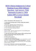 HESI Clinical Judgment & Critical &NewLine;Thinking Exam &lpar;2026 Edition&rpar;&vert;&vert; &NewLine;Questions  And Answers  With &NewLine;Rationales&sol;Graded A&plus;&sol;2026 &NewLine;Update&sol;100&percnt; Correct &sol;Instant &NewLine;Download