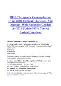 HESI Therapeutic Communication &NewLine;Exam &lpar;2026 Edition&rpar;&vert;&vert; Questions  And &NewLine;Answers  With Rationales&sol;Graded &NewLine;A&plus;&sol;2026 Update&sol;100&percnt; Correct &NewLine;&sol;Instant Download