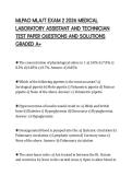 MLPAO MLA&sol;T EXAM 2 2026 MEDICAL &NewLine;LABORATORY ASSISTANT AND TECHNICIAN &NewLine;TEST PAPER QUESTIONS AND SOLUTIONS &NewLine;GRADED A&plus; 