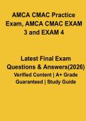 AMCA CMAC Practice Exam &lpar;Exam 3 & 4&rpar; &ndash; Study Guide & Questions PDF