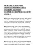 MN MFT ORAL EXAM 2026 FINAL &NewLine;ASSESSMENT PAPER MENTAL HEALTH &NewLine;COUNSELING COMPETENCY &NewLine;COMPREHENSIVE QUESTIONS AND ANSWERS &NewLine;VERIFIED A&plus;