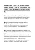 MN MFT ORAL EXAM 2026 MARRIAGE AND &NewLine;FAMILY THERAPY CLINICAL ASSESSMENT TEST &NewLine;PAPER QUESTIONS AND SOLUTIONS GRADED &NewLine;A&plus; 