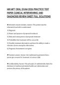 MN MFT ORAL EXAM 2026 PRACTICE TEST &NewLine;PAPER CLINICAL INTERVIEWING AND &NewLine;DIAGNOSIS REVIEW SHEET FULL SOLUTIONS