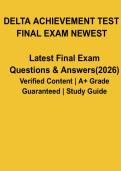 Delta Achievement Test Final Exam &lpar;2026&rpar; &ndash; Practice Questions & Answers PDF