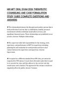MN MFT ORAL EXAM 2026 THERAPEUTIC &NewLine;COUNSELING AND CASE FORMULATION &NewLine;STUDY GUIDE COMPLETE QUESTIONS AND &NewLine;ANSWERS 