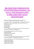 HESI OBSTETRIC EMERGENCIES &NewLine;EXAM &lpar;2026 Edition&rpar;&vert;&vert; Questions  And &NewLine;Answers  With Rationales&sol;Graded &NewLine;A&plus;&sol;2026 Update&sol;100&percnt; Correct &NewLine;&sol;Instant Download 