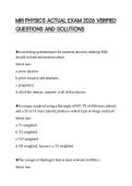 MRI PHYSICS ACTUAL EXAM 2026 VERIFIED &NewLine;QUESTIONS AND SOLUTIONS 